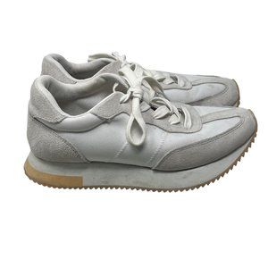 Aqua Platform Wedge Leather Athletic Training Shoes Gray Athleisure Women's 7